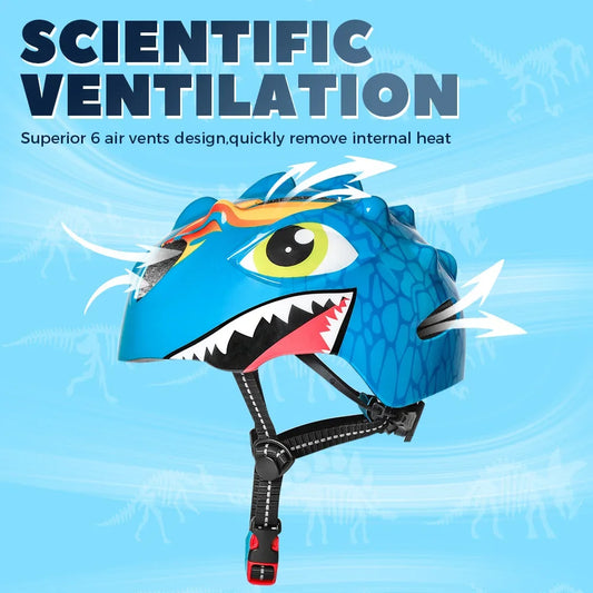 Dinosaur Pattern Bike Helmets for Kids - Breathable Multi-Sport Protection for Cycling and Scooter and Skating